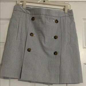 J. Crew Blue and White Striped Mini Skirt